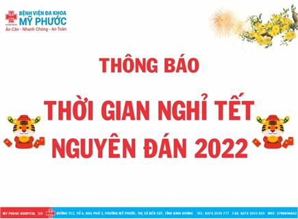 MPH - THÔNG BÁO LỊCH NGHỈ TẾT NGUYÊN ĐÁN 2022