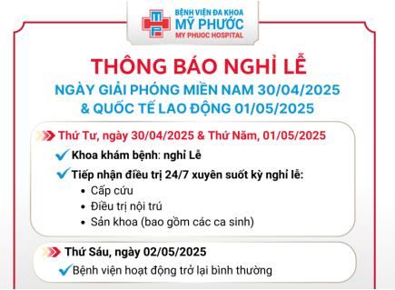THÔNG BÁO NGHỈ LỄ 30/4 & 1/5/2025