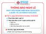 THÔNG BÁO NGHỈ LỄ 30/4 & 1/5/2025